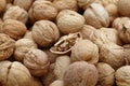 Whole walnuts in nutshells close up Royalty Free Stock Photo