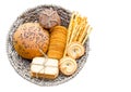 Whole wheat bread and biscuits in Basket weave Royalty Free Stock Photo