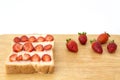 Whole wheat bread and pieces of strawberry Royalty Free Stock Photo
