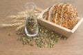 Whole wheat bread with pumpkin seed Royalty Free Stock Photo