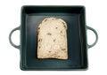 Whole wheat bread slice in green tray Royalty Free Stock Photo