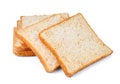 Whole wheat bread slice on white Royalty Free Stock Photo