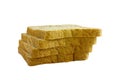 Whole wheat bread stack on isolated white background. Royalty Free Stock Photo