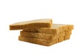 Whole wheat bread stack on isolated white background. Royalty Free Stock Photo