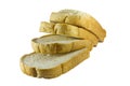 Whole wheat bread stack on isolated white background. Studio shot isolated. Royalty Free Stock Photo