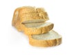 Whole wheat bread stack on white background. Royalty Free Stock Photo