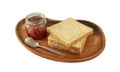 Whole wheat bread and strawberry jam Royalty Free Stock Photo