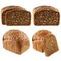 Whole wheat brown bread and Wholemeal Rye Bread Royalty Free Stock Photo