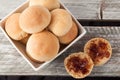 Whole Wheat Dinner Rolls top view Royalty Free Stock Photo