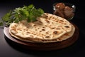 Whole wheat flatbread Indian traditional chapati, the phooli air filled roti Royalty Free Stock Photo