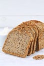 Whole wheat grain bread slice slices sliced loaf portrait format Royalty Free Stock Photo