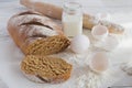 Whole wheat homemade bread, bio ingredients, healthy food Royalty Free Stock Photo