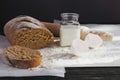 Whole wheat homemade bread, bio ingredients, healthy food Royalty Free Stock Photo