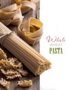 Whole wheat italian pasta Royalty Free Stock Photo
