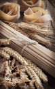 Whole wheat italian pasta with spikes Royalty Free Stock Photo