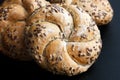 Whole wheat kaiser rolls. Royalty Free Stock Photo