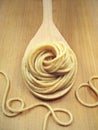 Whole Wheat Pasta on Spoon Royalty Free Stock Photo