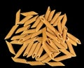 Whole wheat penne rigate pasta Royalty Free Stock Photo