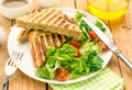 Whole wheat sandwiches stuffed with cheese and parsley Royalty Free Stock Photo