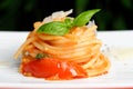 Whole Wheat Spaghetti with Tomato Sauce Royalty Free Stock Photo