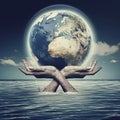 Whole world in her hands Royalty Free Stock Photo