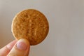 Wholegrain biscuits in hand