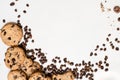 Wholegrain chocolate scone with coffee grains
