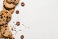 Wholegrain chocolate scone on white background