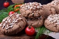 Wholegrain gluten-free buckwheat bread with sunflower and flax seeds Royalty Free Stock Photo