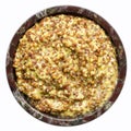 Wholegrain Mustard in Bowl Top View Isolated Royalty Free Stock Photo