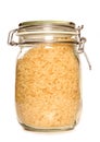 Wholegrain rice in a jar Royalty Free Stock Photo