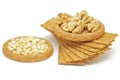 Wholegrains Crispbread with peanut and pine nu Royalty Free Stock Photo