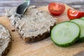 Wholemeal Bread With Spread And Cucumber Royalty Free Stock Photo