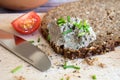 Wholemeal Bread With Spread And Tomatoe Royalty Free Stock Photo