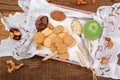 Wholemeal cookies (biscuit) and ingredients