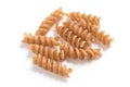 Wholemeal Fusilli. Integral Pasta. Close-up photo