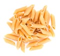 Wholemeal Pasta (Penne) over white Royalty Free Stock Photo