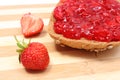 Wholemeal roll with strawberry jam and fresh fruits Royalty Free Stock Photo