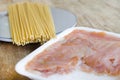 Wholemeal spaghetti and smoked salmon Royalty Free Stock Photo