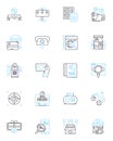 Wholesale commerce linear icons set. Bulk, Distributor, Reseller, Inventory, Wholesale, Markup, Supply line vector and