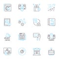 Wholesale commerce linear icons set. Bulk, Distributor, Reseller, Inventory, Wholesale, Markup, Supply line vector and