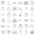 Wholesale trade icons set, outline style