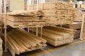 Wholesale warehouse building materials from wood Royalty Free Stock Photo