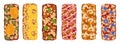 Wholesome Assortment Of Nutritious Granola Bars Isolated Set, Packed With Natural Ingredients Like Oats, Nuts