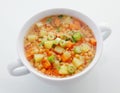 Wholesome bowl of lentil and leek soup Royalty Free Stock Photo