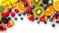 Wholesome Delight: Exquisite Healthy Fruit Medley on a Radiant White Backdrop
