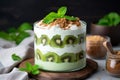 Wholesome Healthy layered dessert kiwi. Generate AI