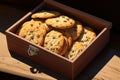 Wholesome Homemade cookies box. Generate Ai