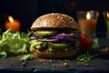 Wholesome indulgence: a plant-powered delight with the veggie burger, a delectable meatless creation offering health