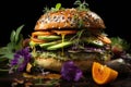 Wholesome indulgence: a plant-powered delight with the veggie burger, a delectable meatless creation offering health